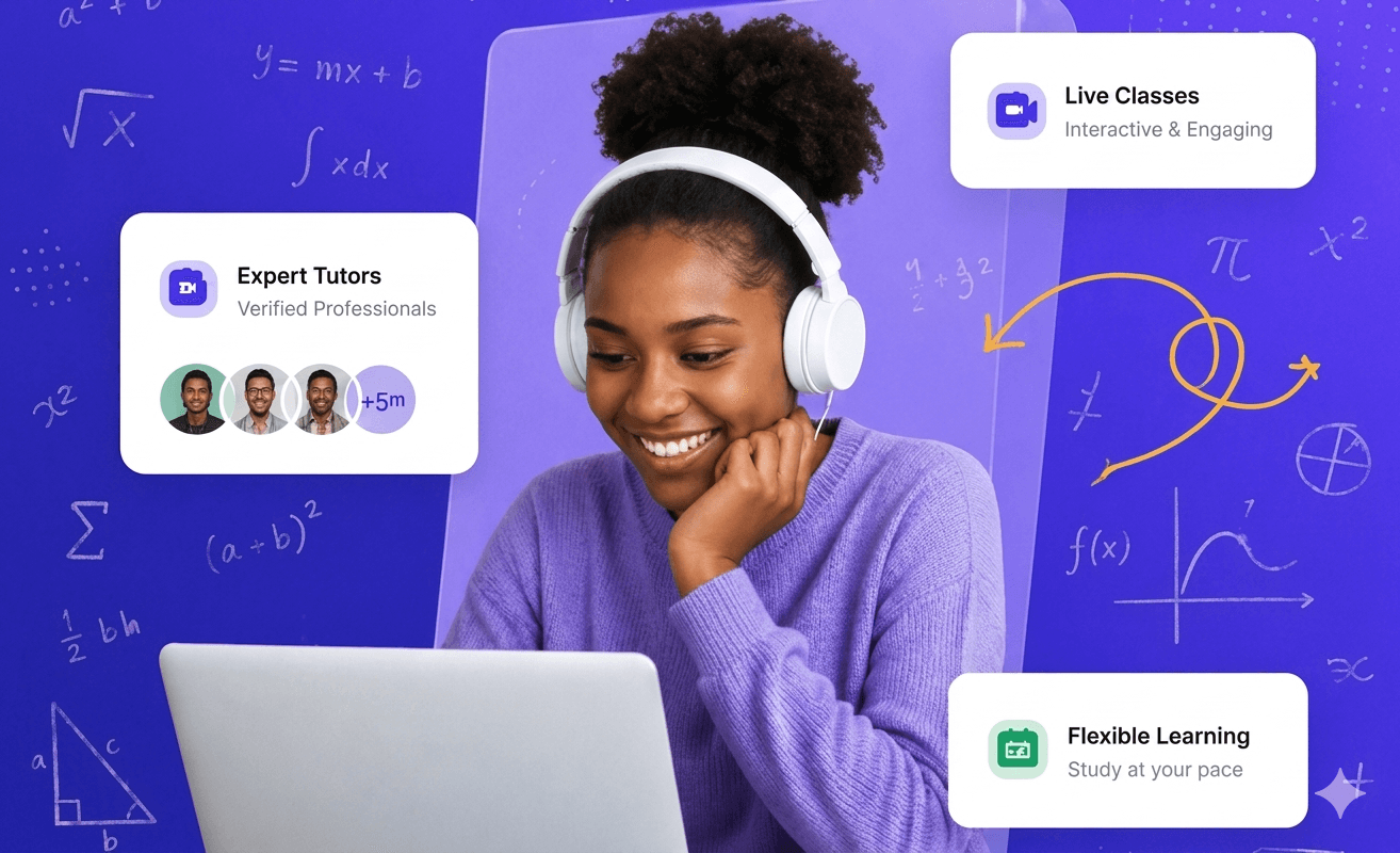 Student engaged in a live tutoring session